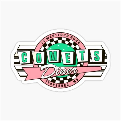 "Comets Diner green & pink Design" Sticker by MiescaPh | Redbubble