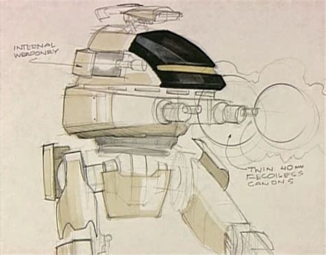 Designs for ED-209. ROBOCOP (1987). | Concept art, Sketches, Animation art