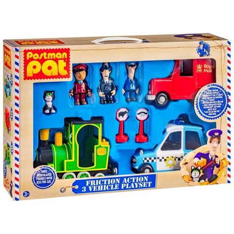 Postman Pat 3 vehicle Friction Action Police Car Van Figures Playset ...