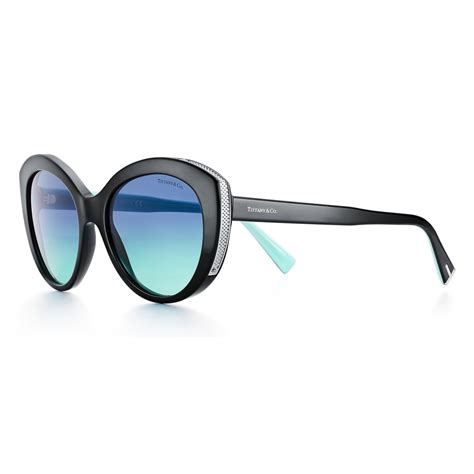 Tiffany & Co. - Cat Eye Sunglasses - Black Silver Blue - Tiffany Diamond Point Collection ...