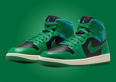 Lucky Green And Aquatone Leather Outfits This Air Jordan 1 Mid ...