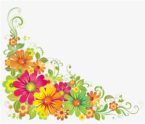 Floral Flowers Png - Flower Corner Design Png Transparent PNG - 1000x807 - Free Download on NicePNG