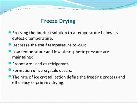 freeze drying