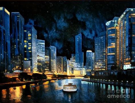 Nighttime Cityscape Digital Art by Amy Cicconi - Pixels