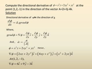 Gradient , Directional Derivative , Divergence , Curl | PPT