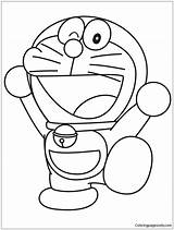 Cheerful Doraemon Coloring Page  Free Pages Online sketch template