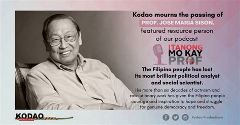 Kodao mourns the passing of Prof. Jose Maria Sison - Kodao Productions