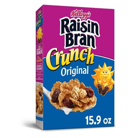 Kellogg's Raisin Bran Crunch Breakfast Cereal, Fiber Cereal, Made with ...