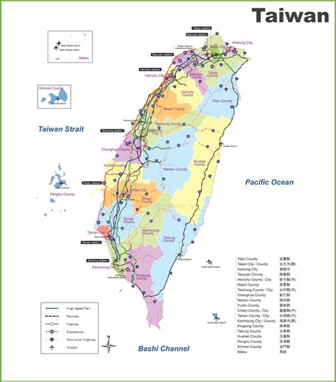 Taiwan Karte Provinzen