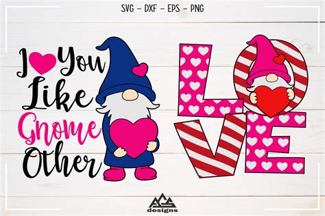 I Love You GNOME Valentine Svg Design By AgsDesign | TheHungryJPEG