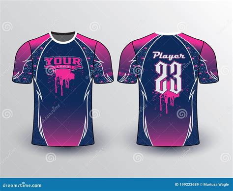 Color Splash Hot Pink Blue Team Gear Jersey Mockup Stock Vector ...