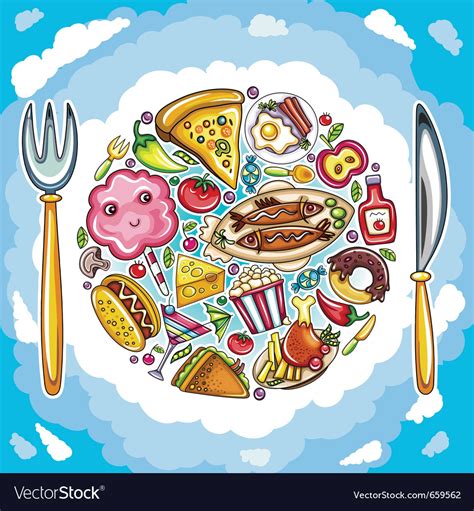 Planet of food Royalty Free Vector Image - VectorStock