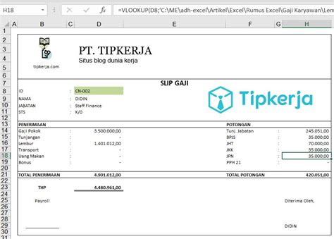 Download Contoh Format Slip Gaji Excel Yang Benar