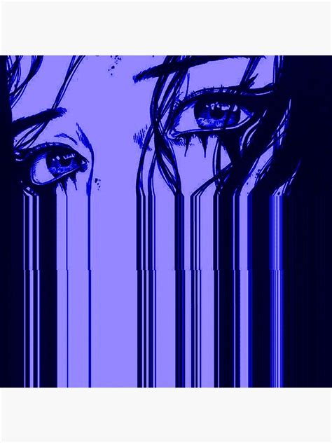 "Sad anime aesthetic - blue saddness" Poster for Sale by cowination | Redbubble