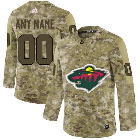 Men NHL Adidas Minnesota Wild Customized Limited Camo Salute to Service Jer