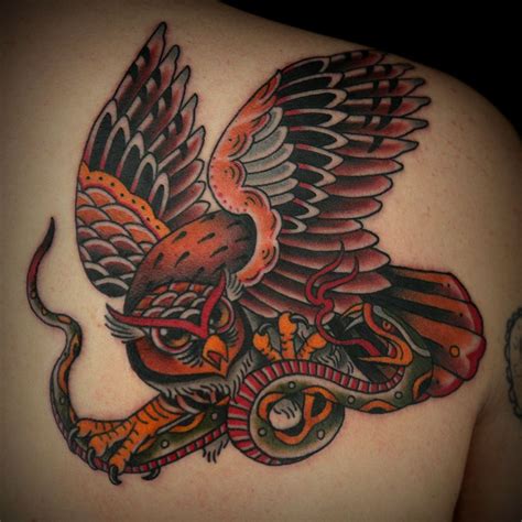 Orange Owl and Snake Tattoo by Holli Marie | Ink master tattoos, Snake tattoo, Tattoos