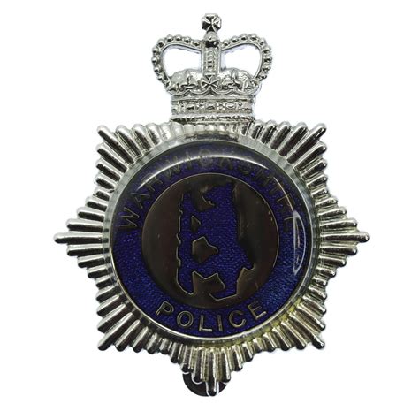 Warwickshire Police Enamelled Cap Badge - Queen's Crown