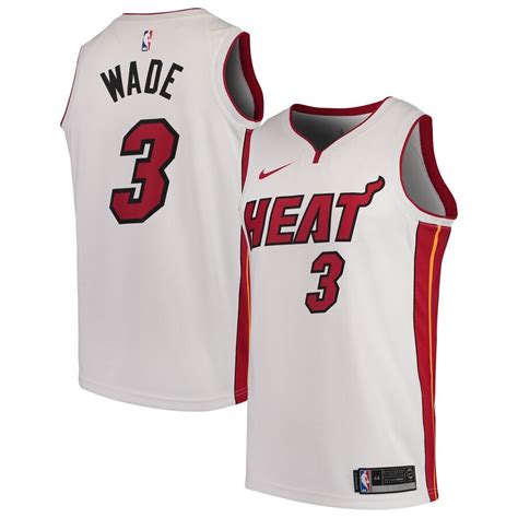 Miami Heat Dwyane Wade Nike White Replica Swingman Jersey - Association Edition - Maillot Basket ...