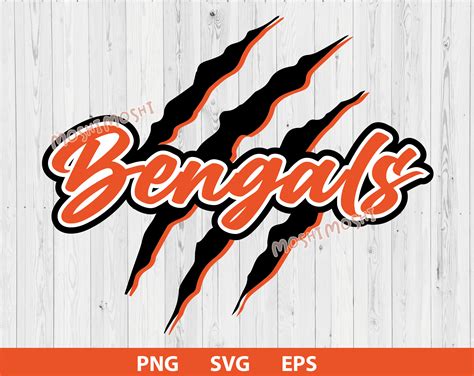 Bengals Team Logo SVG PNG EPS File Go Bengals Scratch Slash Paw Sports Fan Basketball Football ...