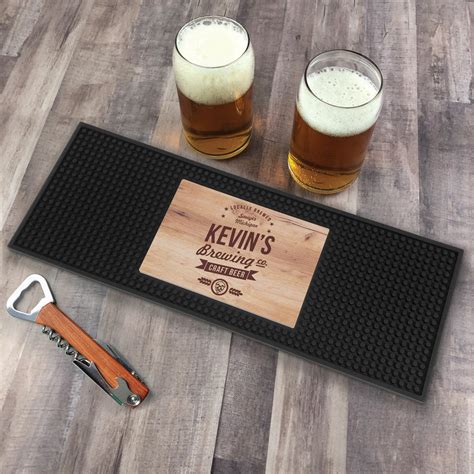 Personalized Brewing Company Bar Spill Mat | GiftsForYouNow