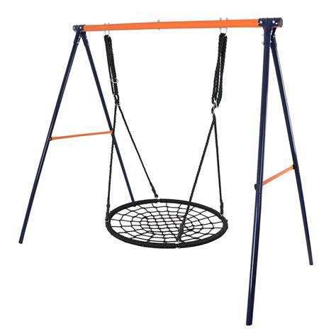 ZENSTYLE Outdoor Spider Swing Set - 24" Tree Web Swing + 72" Steel Frame Stand Combo, Adults ...