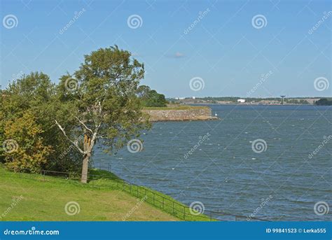 Suomenlinna Sveaborg Fortress is UNESCO World Heritage Site. Landscape with Stormy Sea Stock ...