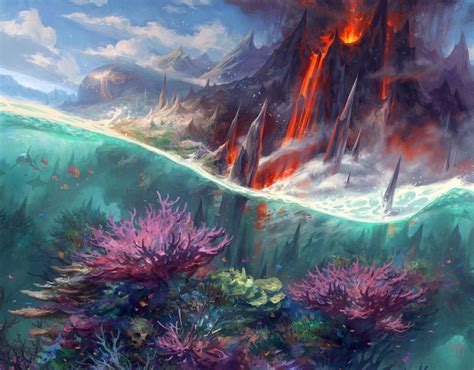 Shivan Reef MtG Art from Dominaria United Set by Andrew Mar - Art of Magic: the Gathering