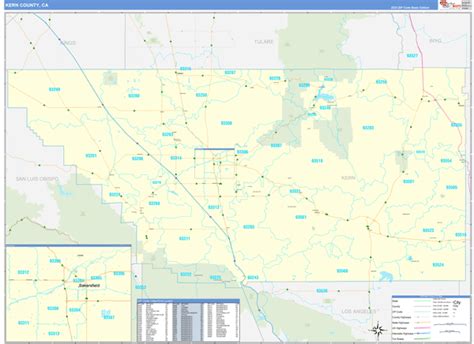 Kern County Zip Code Map - Map