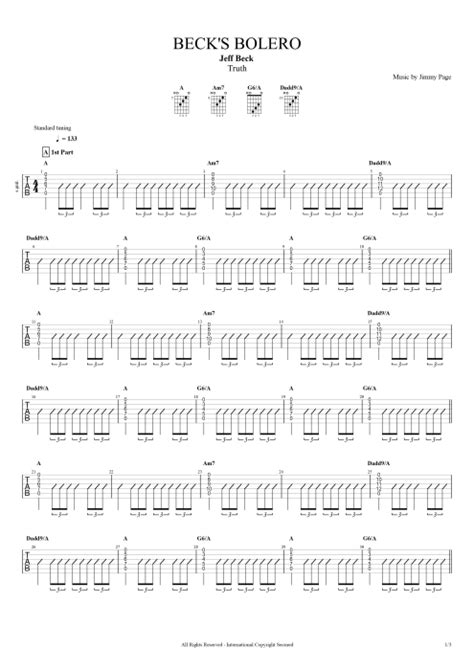 Beck's Bolero Tab by Jeff Beck (Guitar Pro) - Full Score | mySongBook