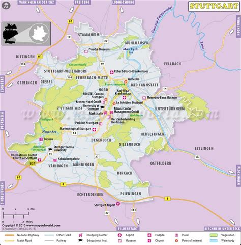 Map of Stuttgart, Germany Stuttgart Germany, Museum, Location Map, Metro Station, Street Map ...