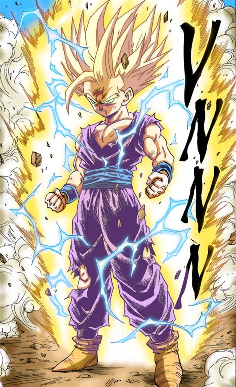 I colored the manga page of Gohan's Super Saiyan 2 transformation. Peak ...