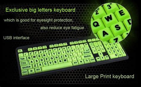 Exclusive big letters keyboard / Large Print keyboard PC & MAC Compatible-in Keyboards from ...