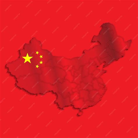 Premium Vector | China vector flag and map