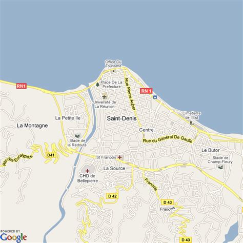 Map of Saint Denis, Reunion | Hotels Accommodation