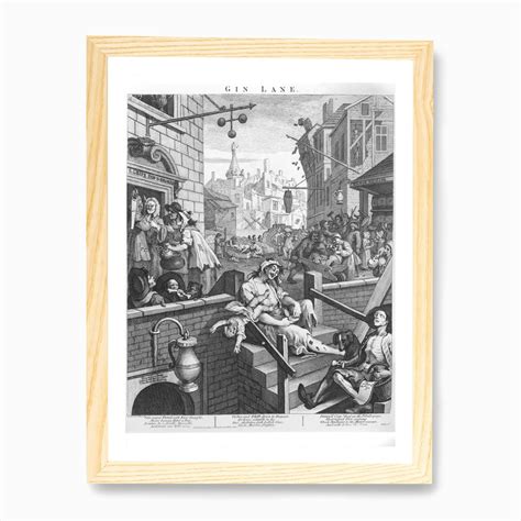 Gin Lane by William Hogarth Art Print by Vintage Print and Poster Collection - Fy