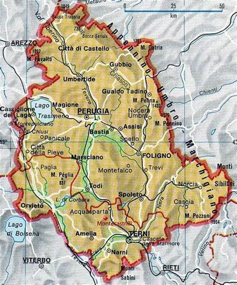 Umbria Political Map • Mapsof.net