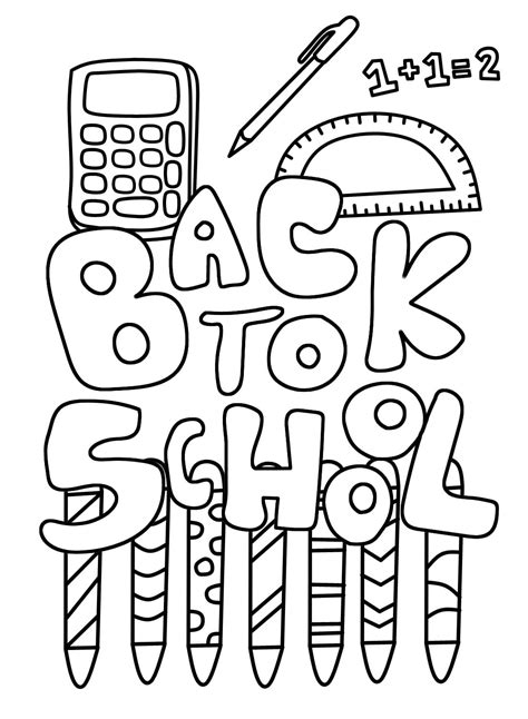 Free Back to School coloring page - Download, Print or Color Online for ...