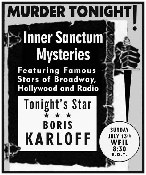 Vintage ad for Inner Sanctum radio program from the 1940s-1950s. Retro ...