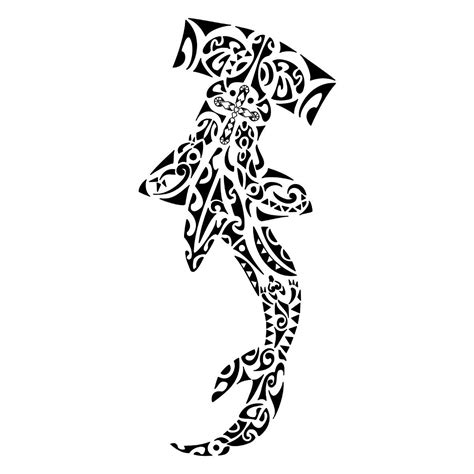 Hawaiian Tribal Hammerhead Shark Tattoo, Awesome Tribal Polynesian Hammerhead Shark Tattoo On ...