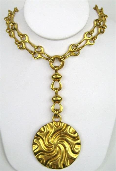 1990s Robert Lee Morris Large Disc Necklace New Never Worn For Sale at ...