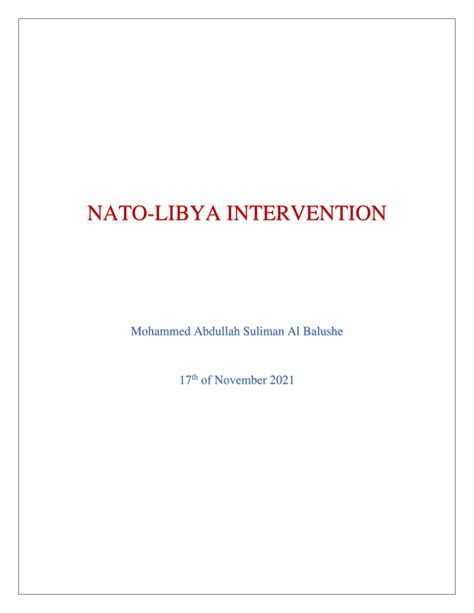 (PDF) NATO-LIBYA INTERVENTION