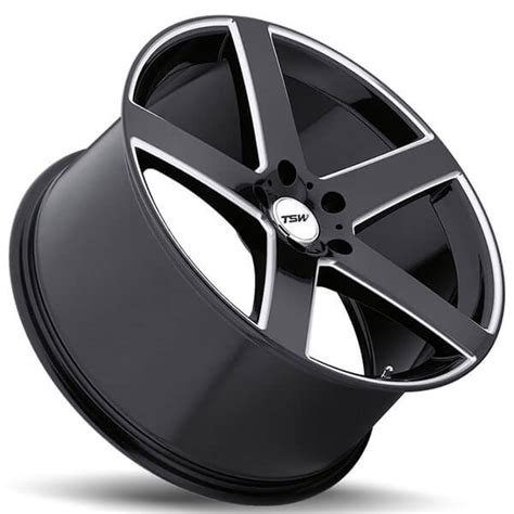 18" TSW Wheels Rivage Gloss Black with Milled Spoke Rims #TSW094-1