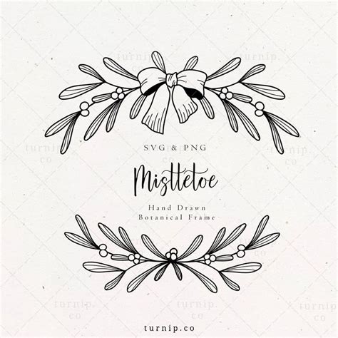 Mistletoe Garland SVG & PNG Wreath Clipart Sublimation Graphic - Etsy in 2023 | Xmas drawing ...