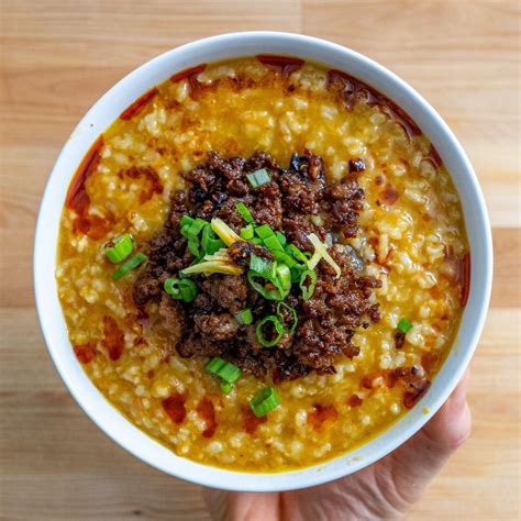 Congee with Crispy Garlic Chile Pork — Ethan