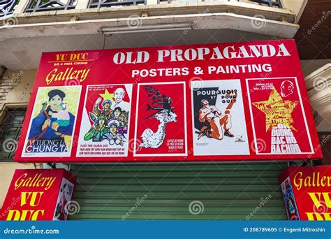 Vietnam Communist Party Propaganda Poster on Hanoi Street Editorial ...