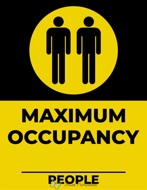 Printable Maximum Occupancy Sign