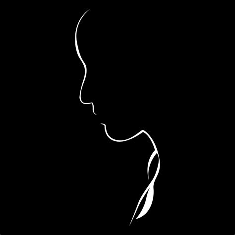 silhouette of women face on black darkness background 10398829 Vector Art at Vecteezy