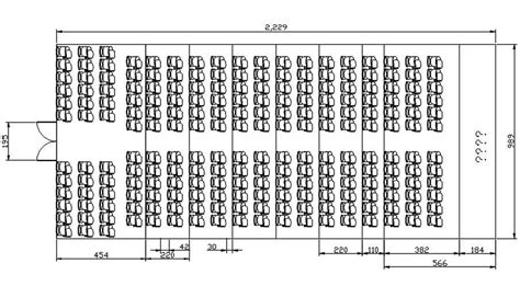 Conference hall seating arrangement Typical section details are given ...