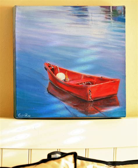 Red Boat Original Oil Painting Painted on Gallery Wraped - Etsy