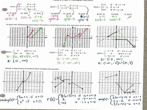 50 Piecewise Functions Worksheet With Answers